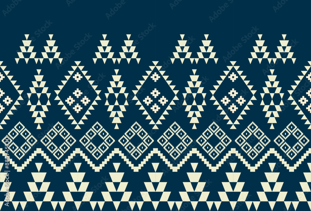 Fototapeta premium abstract Traditional geometric ethnic fabric pattern ornate elements with ethnic patterns design for textiles, rugs, clothing, sarong, scarf, batik, wrap, embroidery, print, curtain, carpet