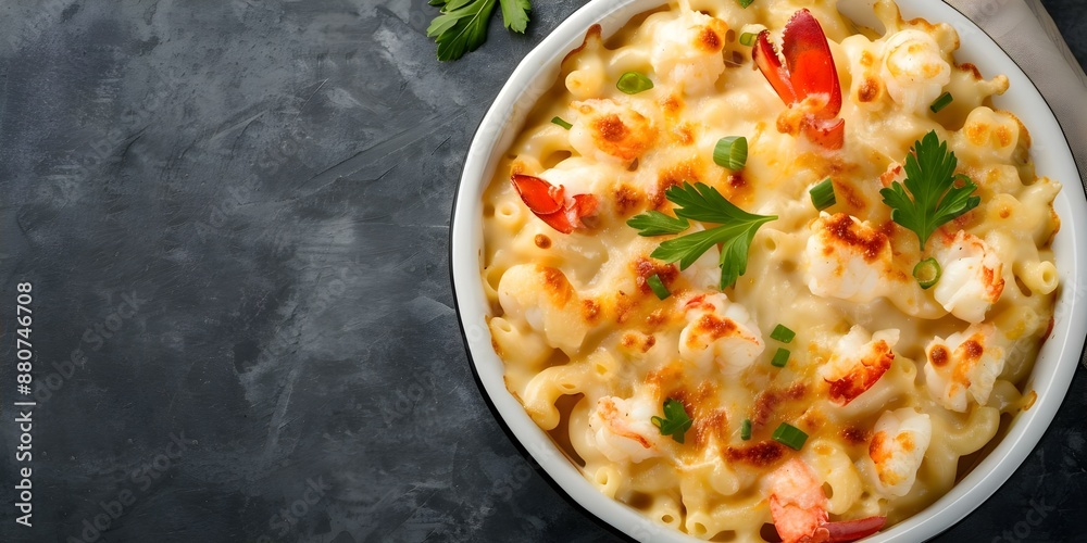 Decadent lobster mac and cheese with tender lobster and creamy macaroni. Concept Lobster, Mac and Cheese, Decadent, Creamy, Seafood Decadent lobster mac and cheese with tender lobster and creamy macaroni. Concept Lobster, Mac and Cheese, Decadent, Creamy, Seafood