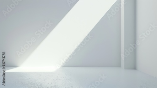 A Single Beam of Light Illuminates a White Room