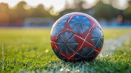 Icon of a soccer ball with the Stade de France silhouette, symbolizing football matches photo