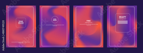 set of four covers with gradient design background. Luxury background with soft texture.
