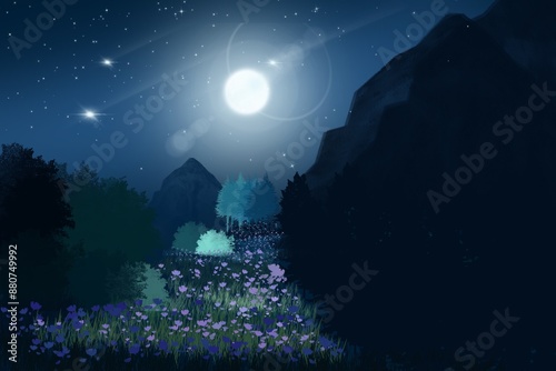 night in the mountains