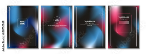 set of four covers with elegant gradient texture design background. Luxury background with soft texture.