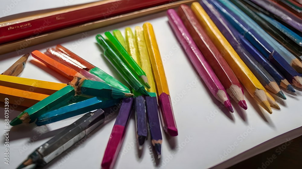pencils on a black background, ai generated