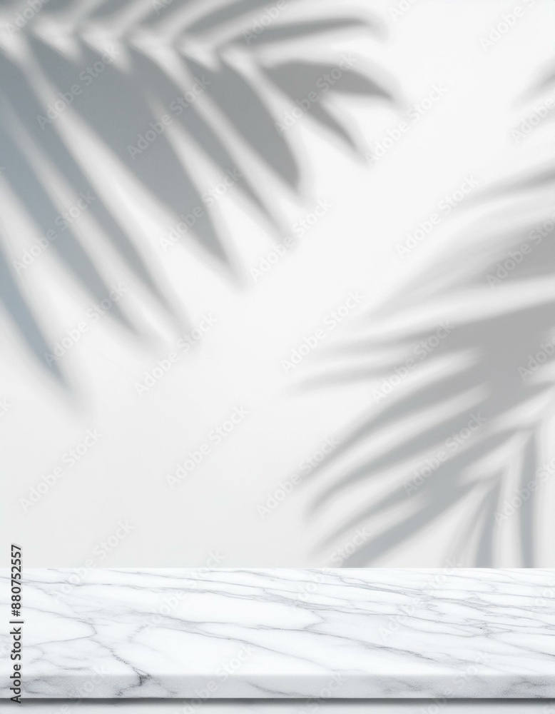 Minimalistic Marble Background: Light with Blurred Foliage Shadow Minimalistic Marble Background: Light with Blurred Foliage Shadow