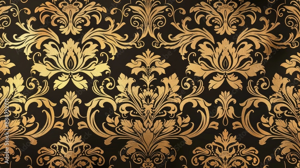 Ornate Golden Wallpaper for Elegant VIP Event Invitation and Packaging Design Ornate Golden Wallpaper for Elegant VIP Event Invitation and Packaging Design