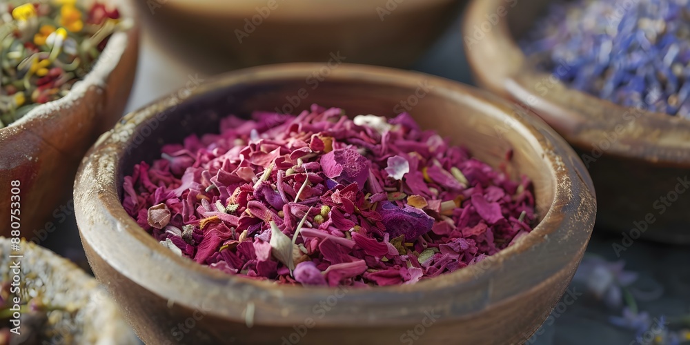 Invigorating herbal blend for a soothing aromatic experience. Concept Herbal Tea, Aromatherapy, Relaxation, Calming Scents Invigorating herbal blend for a soothing aromatic experience. Concept Herbal Tea, Aromatherapy, Relaxation, Calming Scents