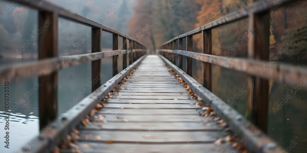 Obraz premium Stock photo of bridge symbolizing bridging inequality gap in changing world. Concept Bridge Symbolizing Inequality, Stock Photo, Changing World