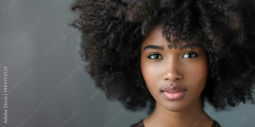 Portrait of a black woman with natural hair in a studio. Concept Professional Portraiture, Natural Hair, Studio Setting, Black Model, Cultural Representation Portrait of a black woman with natural hair in a studio. Concept Professional Portraiture, Natural Hair, Studio Setting, Black Model, Cultural Representation