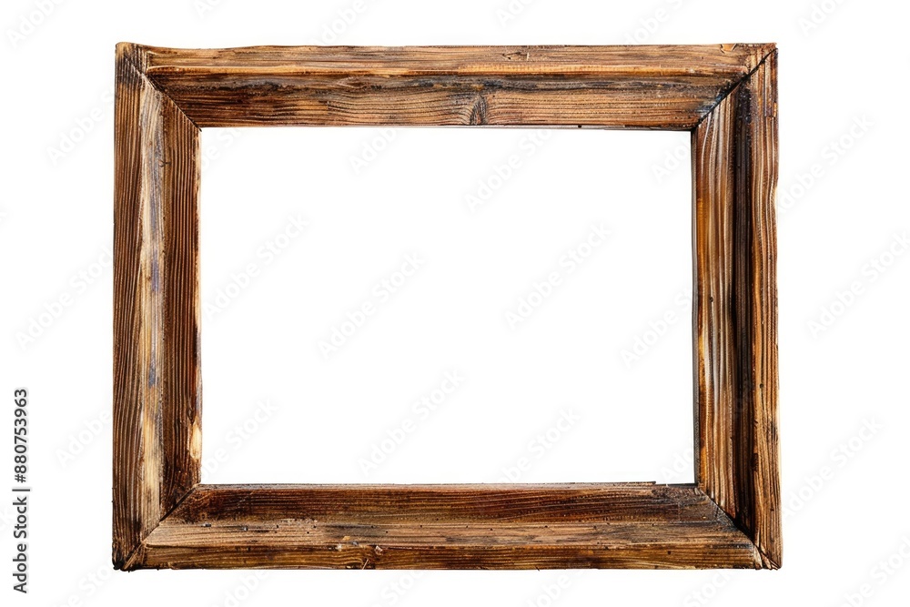 Wood Picture Frame. Isolated Wooden Frame on White Background with Clipping Path Wood Picture Frame. Isolated Wooden Frame on White Background with Clipping Path