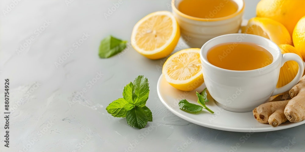 Ginger lemon remedy for cold and flu made with natural ingredients. Concept Natural Remedies, Cold and Flu Relief, Ginger Lemon Remedy, Healthy Ingredients, Home Remedies Ginger lemon remedy for cold and flu made with natural ingredients. Concept Natural Remedies, Cold and Flu Relief, Ginger Lemon Remedy, Healthy Ingredients, Home Remedies