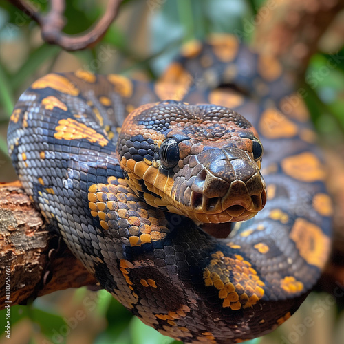 a snake with a yellow and black stripe