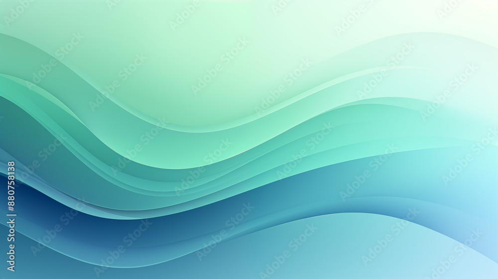 abstract horizontal background in a light blue-green gradient of abstract 3D wavy lines abstract horizontal background in a light blue-green gradient of abstract 3D wavy lines