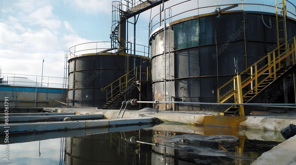Overview of Industrial Wastewater Settlement Tanks in Water Treatment Facility Overview of Industrial Wastewater Settlement Tanks in Water Treatment Facility