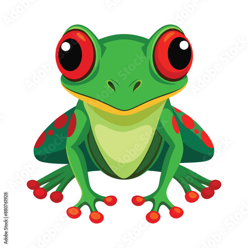 Illustration of  Red-Eyed Tree Frog Isolated