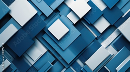 Blue Abstract D Rendering of Swirling Geometric Shapes and Patterns