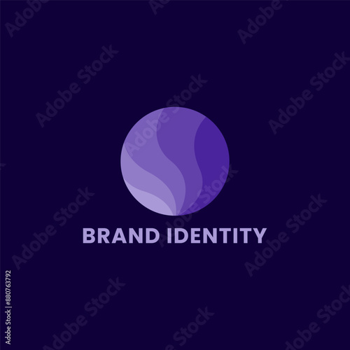 Modern wavy circle logo design, abstract logo template perfect for brand identity