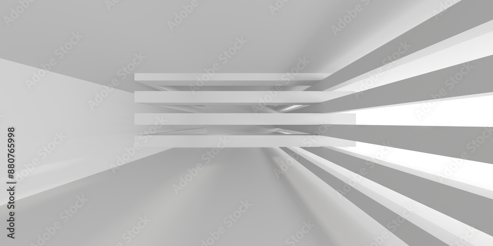 Futuristic white interior design. Empty room modern architecture Futuristic white interior design. Empty room modern architecture