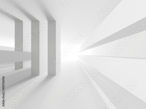 Wallpaper Mural Abstract light corridor interior. Futuristic architecture background Torontodigital.ca