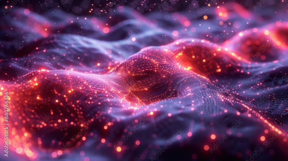 Naklejka premium AI neural network, complex data visualization, flowing data streams, futuristic abstract design, intelligent algorithms, digital innovation