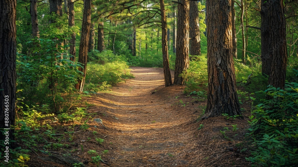 Sunlit Path Through the Forest. Sunlit Path Through the Forest.