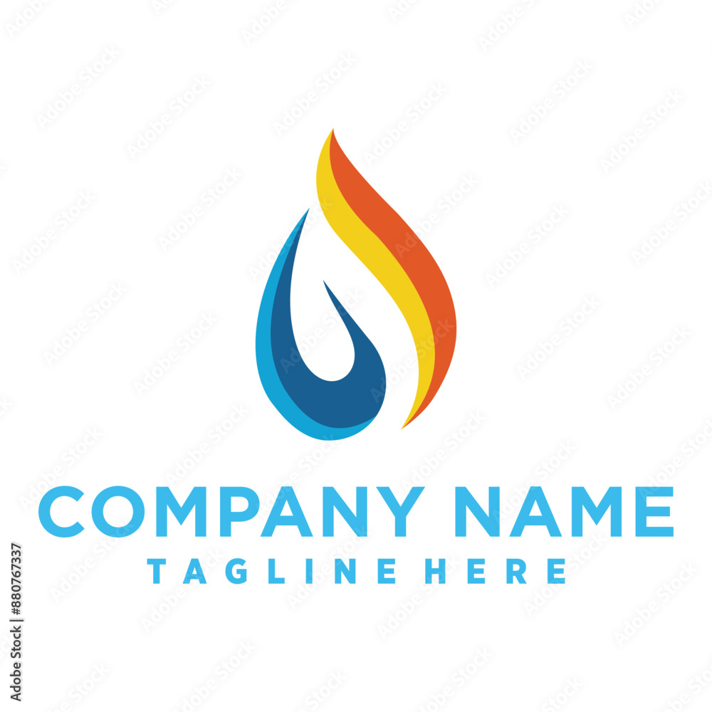 Abstract logo made with colorful water drop shape Abstract logo made with colorful water drop shape
