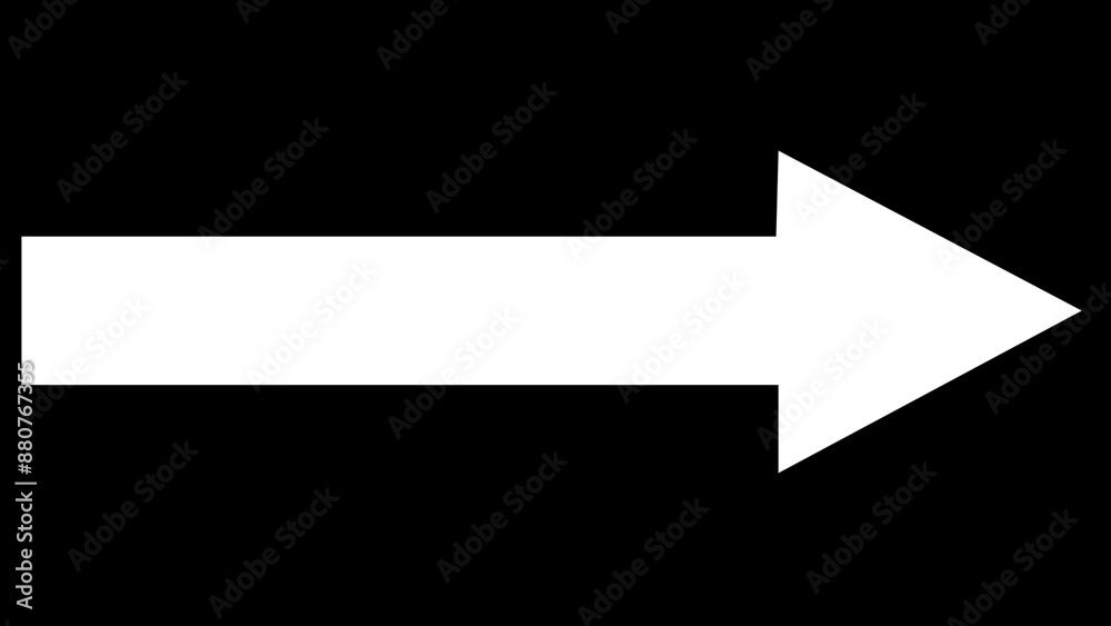 arrows animations navigation on black background. white right arrows animation set. Direct symbol set on transparent background with