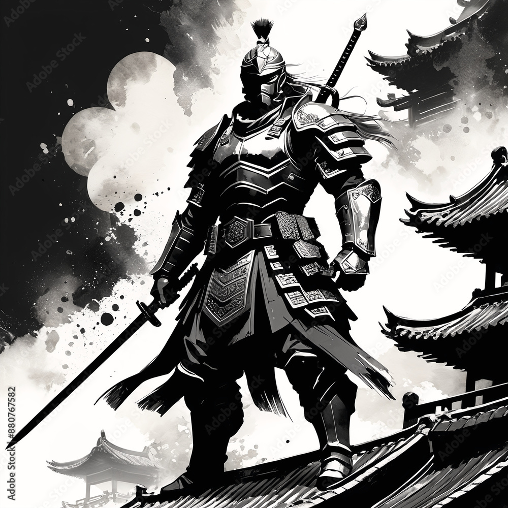 knight in armour standing on the roof knight in armour standing on the roof