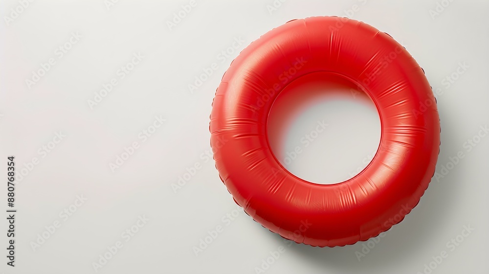 Light Red inflatable Ring on a white Background with Copy Space Light Red inflatable Ring on a white Background with Copy Space