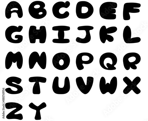 Alphabet Playful Bubble Font Round and Friendly Font Jolly Handwritten Font Cute Cartoon Font