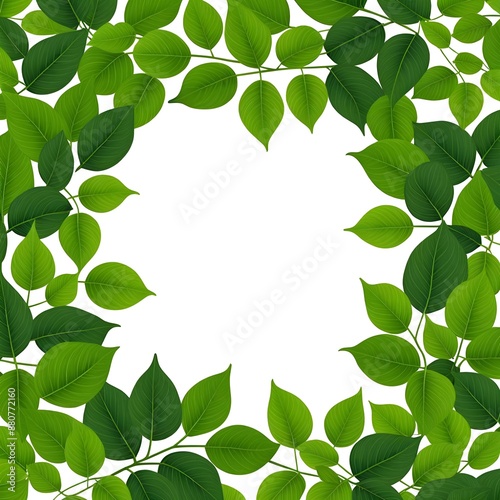 Green leaves frame