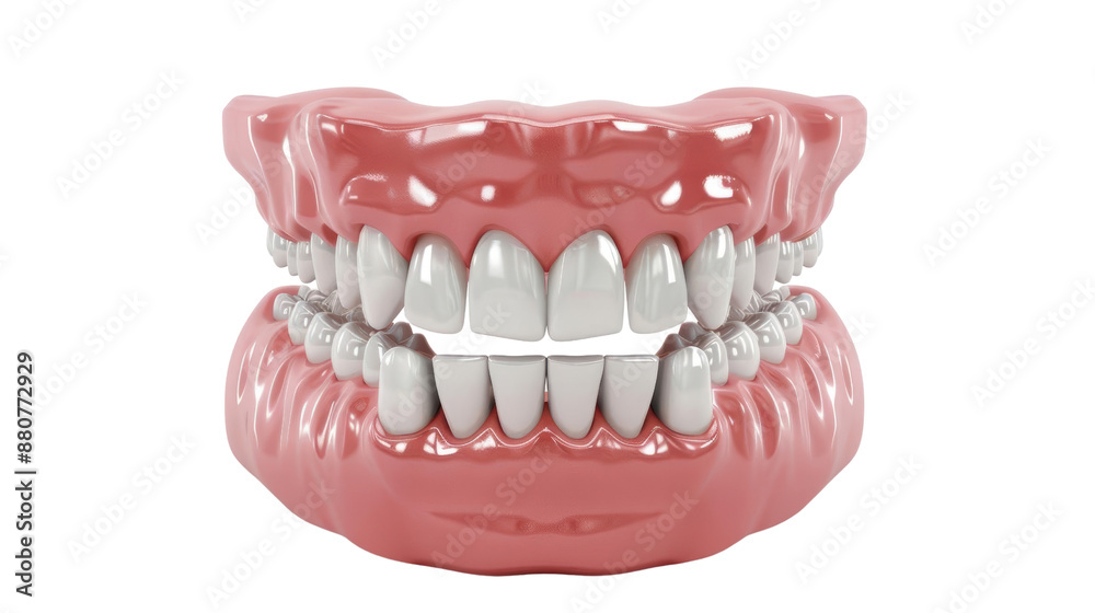 Realistic 3D Render of Human Dentures with Tooth Structure