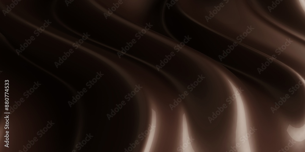 Fototapeta premium Melted liquid chocolate texture. Smooth sweet cream background