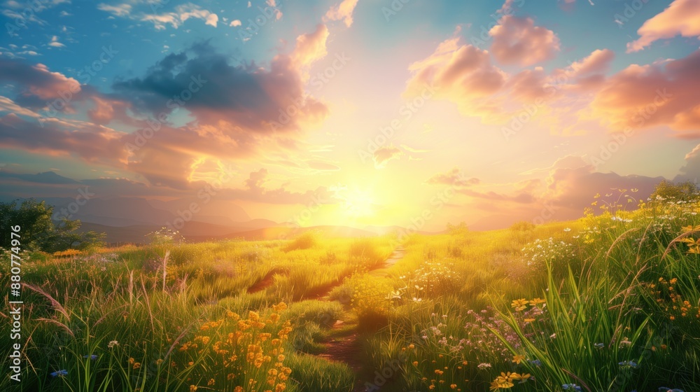 Fototapeta premium Free good morning scene wallpaper background photo