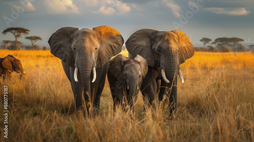 World Elephant Protection Day. elephants in the wild © Vladislav