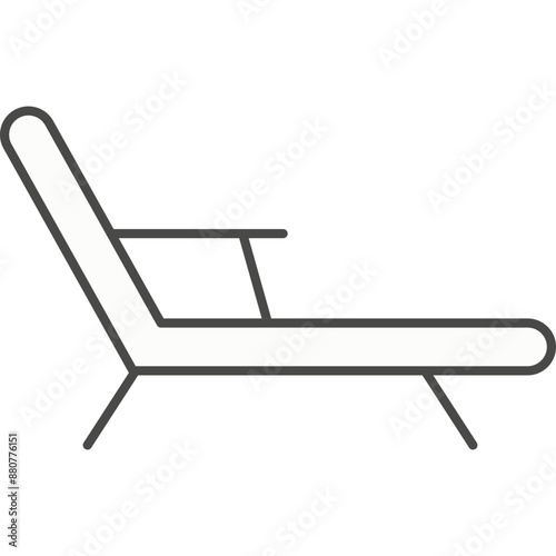 Beach lounger vector icon isolated
