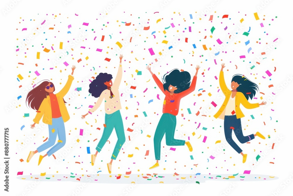 Group of Friends Celebrating with Confetti
Group of Friends Celebrating with Confetti