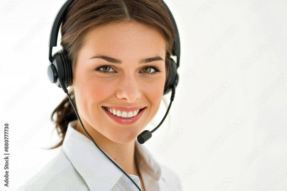 A happy woman wearing a headset, possibly enjoying music or gaming A happy woman wearing a headset, possibly enjoying music or gaming