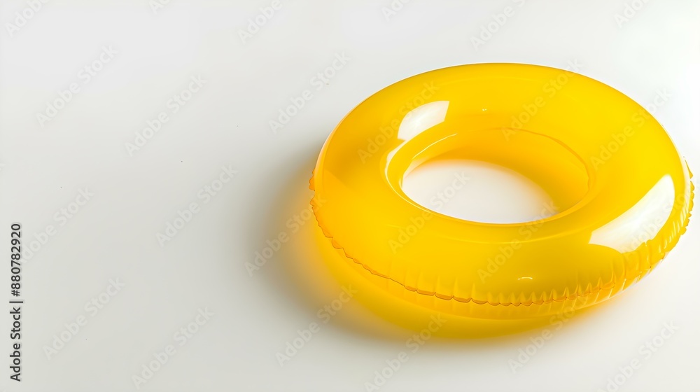 Yellow inflatable Ring on a white Background with Copy Space Yellow inflatable Ring on a white Background with Copy Space