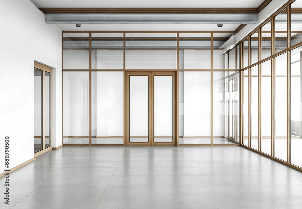 Spacious Modern Office with Glass Partitions and Natural Light Spacious Modern Office with Glass Partitions and Natural Light