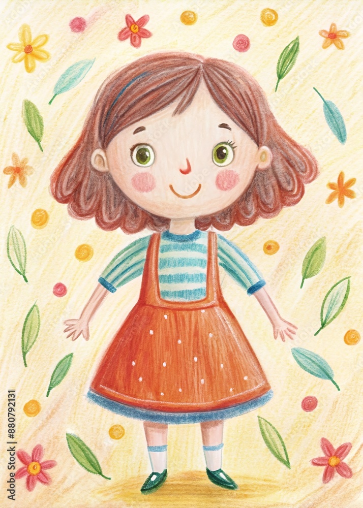 Delightful Girl Illustration for Children's Books and Creative Projects Delightful Girl Illustration for Children's Books and Creative Projects