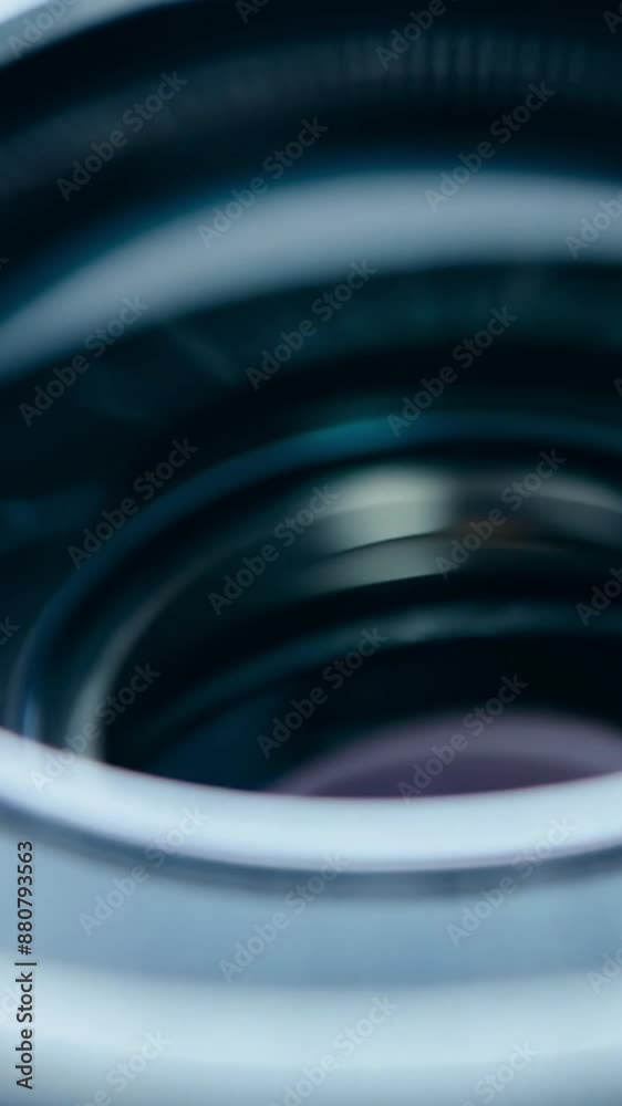 Close up shot lens front side exposed aperture blades diaphragm f stop aperture adjustment of dslr camera for photograph concept