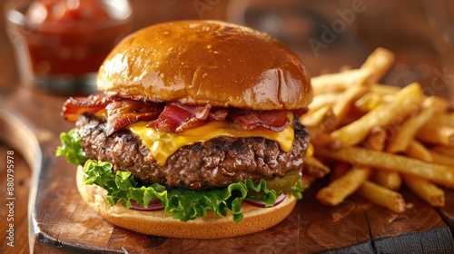 Wallpaper Mural A large hamburger with bacon Torontodigital.ca