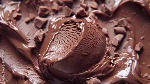 Wallpaper Mural A chocolate ice cream cone with chocolate sauce and chocolate chips on top Torontodigital.ca