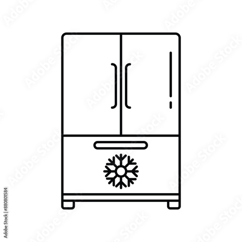 fridge line icon with white background vector stock illustration