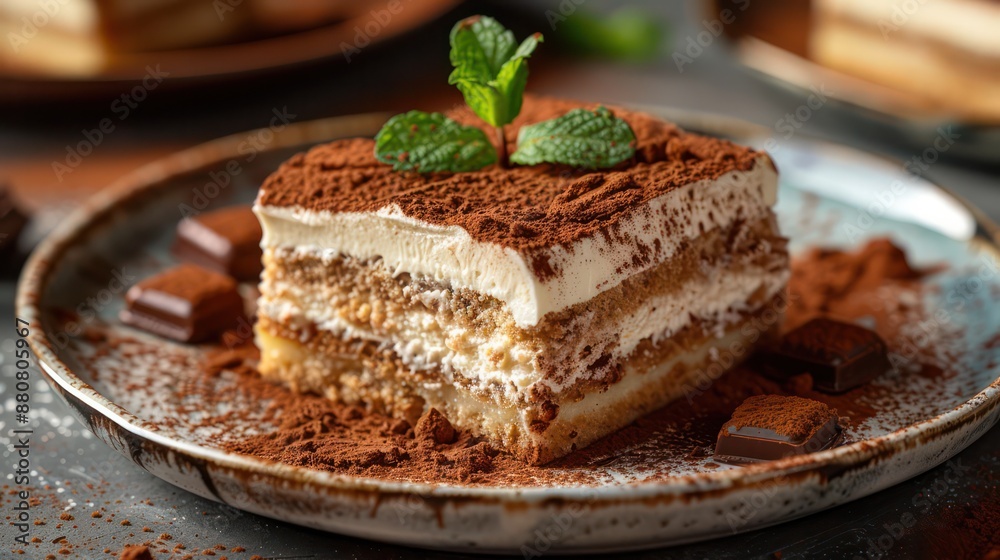 Lime stick sprinkled with powdered sugar on the plate Lime stick sprinkled with powdered sugar on the plate