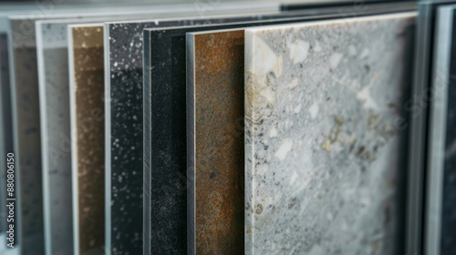 Finished alloy slabs displayed in a workshop, various textures and colors highlighting the beauty of crafted metal, a testament to expert workmanship