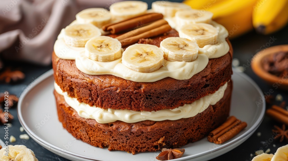 Moist banana cake with cream cheese frosting