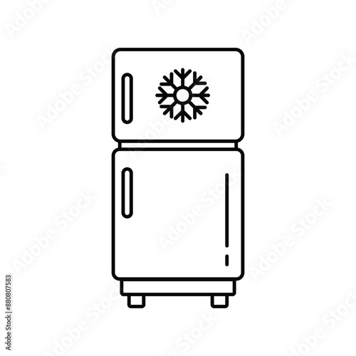 refrigerator line icon with white background vector stock illustration