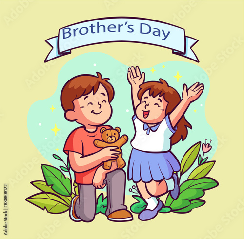 Hand drawn brothers day illustration